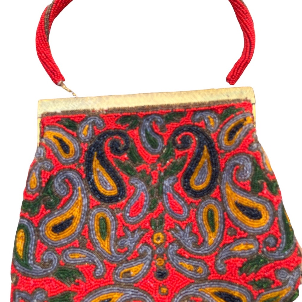 Vintage Paisley, all hand beaded purse - Picture 3 of 11